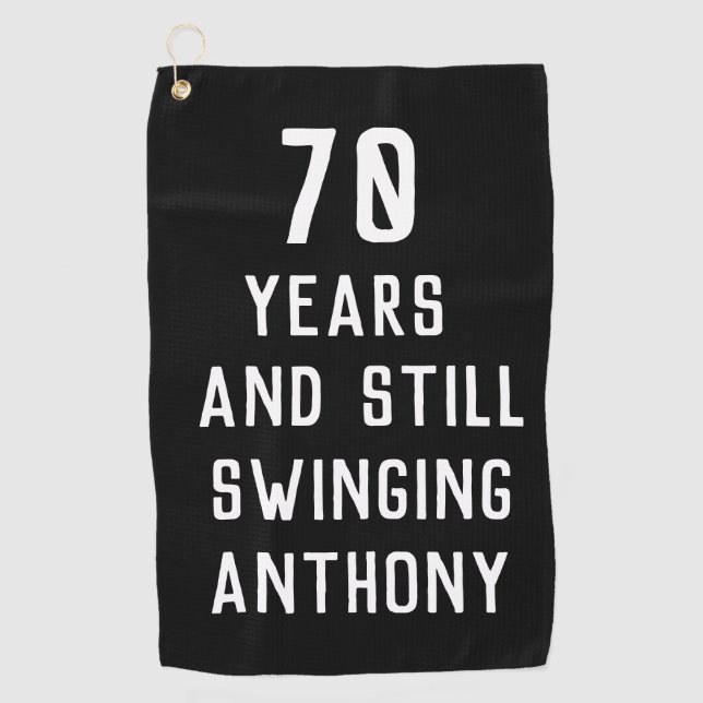Serviette De Golf Anniversaire Golfer Funny 70e heureux papa Par (Devant)