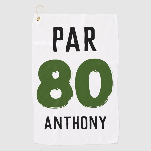 Serviette De Golf Anniversaire Golfer Funny 80e heureux papa Par (Devant)