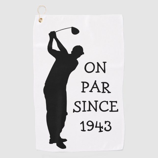 Serviette De Golf Anniversaire Golfer Funny 80e heureux Papa Par Hum (Devant)