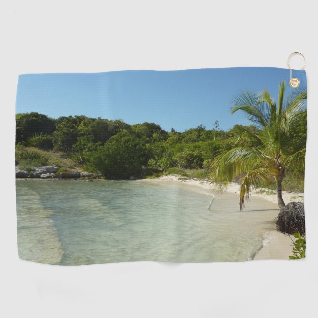 Serviette De Golf Antiguan Beach Beautiful Tropical Landscape (Horizontal)