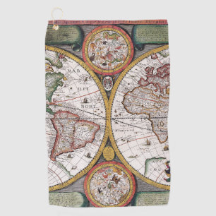 Serviette De Golf Antique vieille carte inspirée (12)