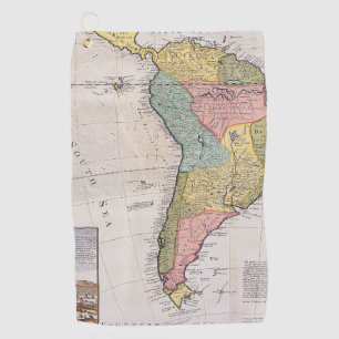 Serviette De Golf Antique vieille carte inspirée (8)