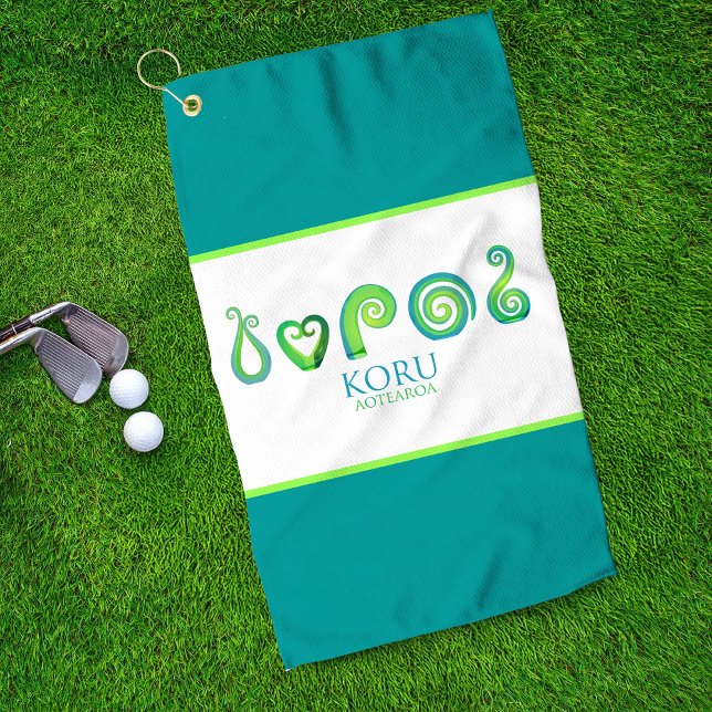 Serviette De Golf Aotearoa Koru Style de l'île traditionnelle Vert (Créateur téléchargé)