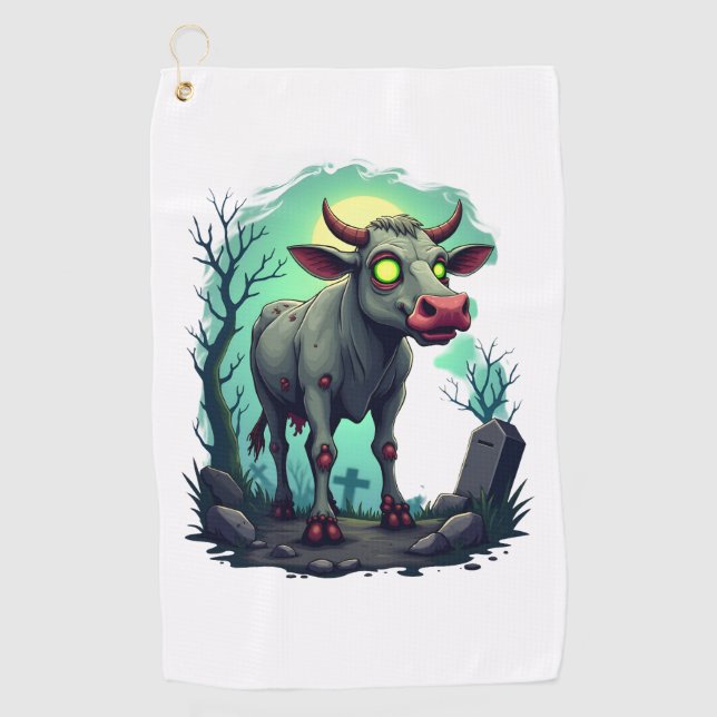 Serviette De Golf Apocalypse de la vache zombie (Devant)