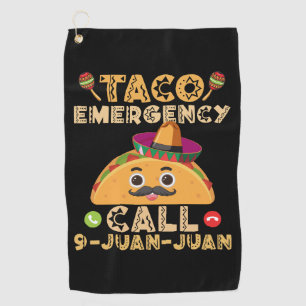 Serviette De Golf Appel d'urgence Taco Drôle Cinco de Mayo Mexicain