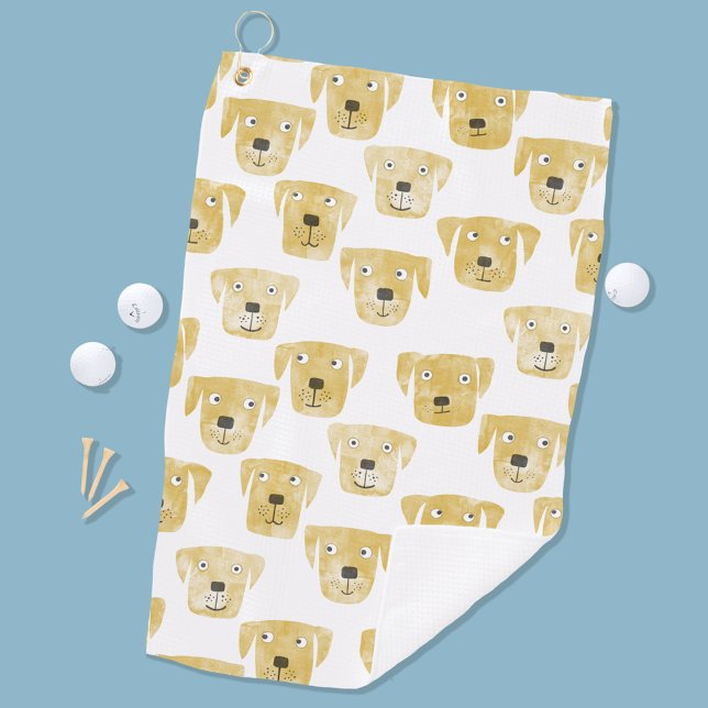 Serviette De Golf Aquarelle de chien de trieuse de Golden Labrador (Créateur téléchargé)