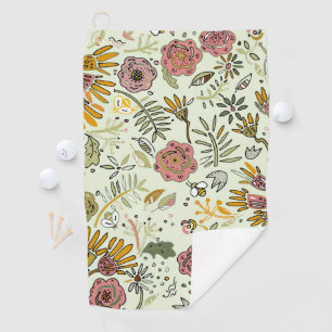 Serviette De Golf Aquarelle Florale Fleurs d'abeille Élégante Modern