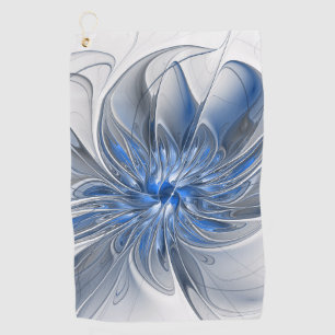 Serviette De Golf Aquarelle gris bleu Abstrait Fractal Art Flower