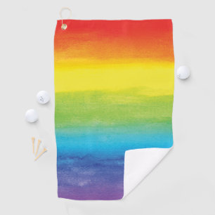 Serviette De Golf Aquarelle Rainbow Pride brillant Vibrant