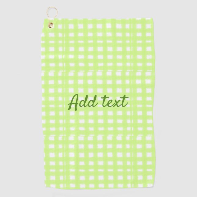 Serviette De Golf Aquarelle vert plaid ginham personnalisé ajouter t (Devant)