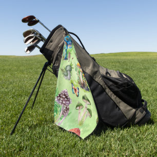 Serviette De Golf Aquarelle Whimsical Mushroom Garden
