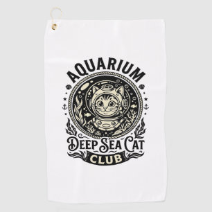 Serviette De Golf Aquarium Chat de mer profond Graphique de chat drô