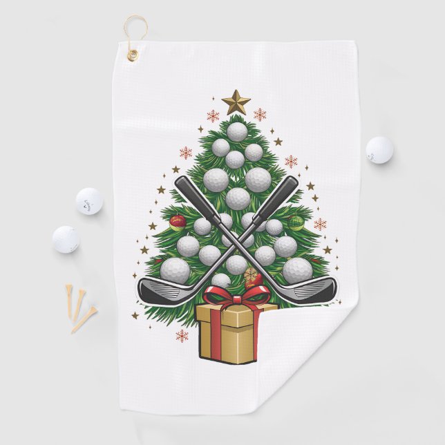Serviette De Golf Arbre de Noël Équipement de Golf Noël Golf (En situation)