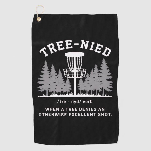 Serviette De Golf Arbre Nied Disc Golf Drôle Stupide Tree-nied  (Devant)