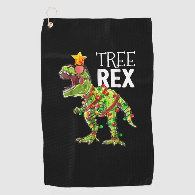Serviette De Golf Arbre Rex lumières de Noël Dinosaure (Devant)