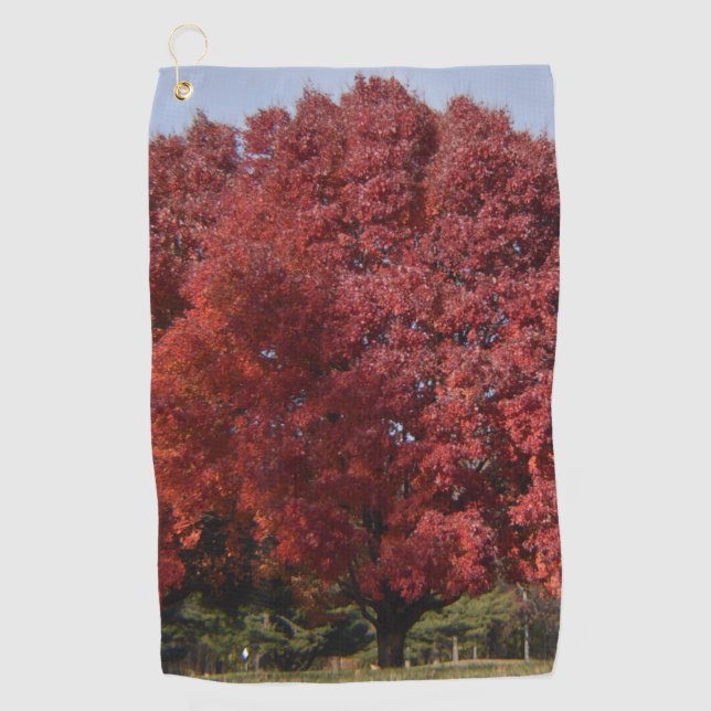 Serviette de golf Arbre Rouge (Devant)