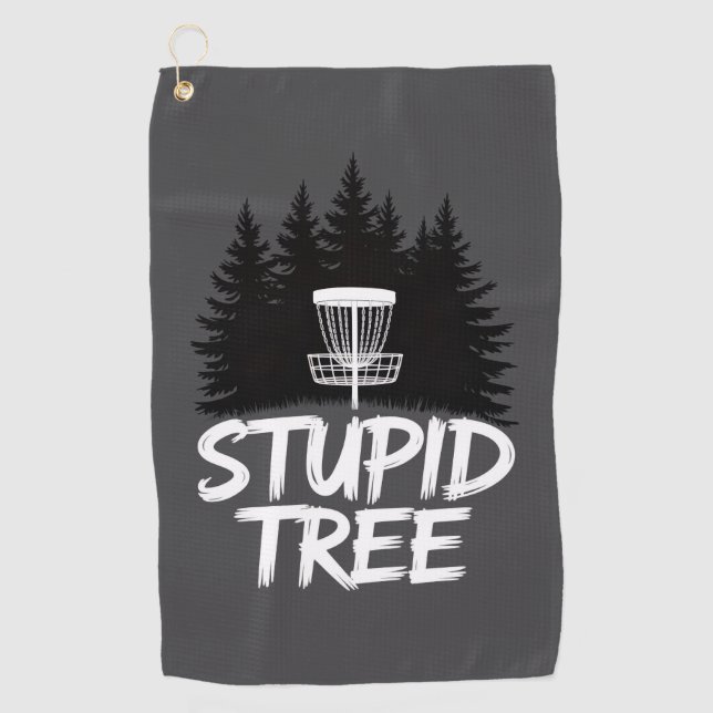 Serviette De Golf Arbre Stupide Disc Golf Drôle Frisbee Golf Golfeur (Devant)