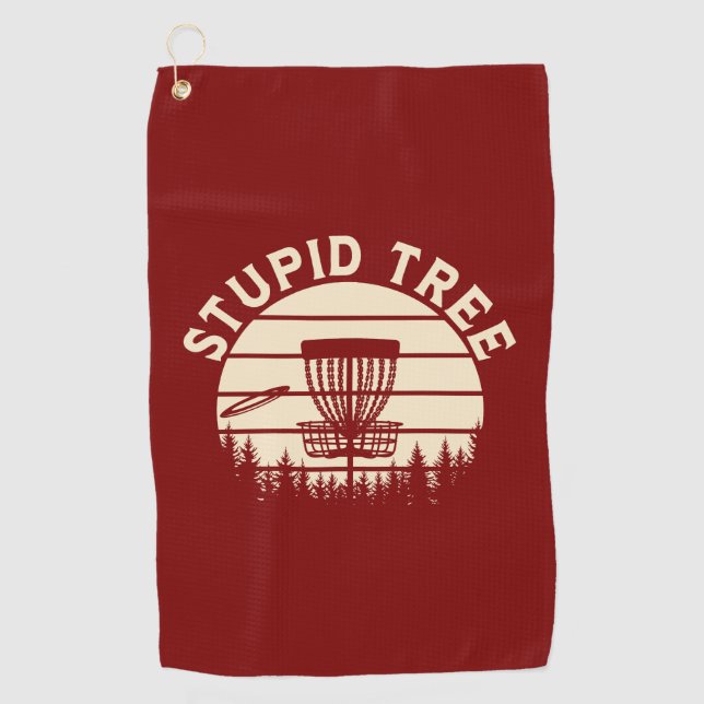Serviette De Golf Arbre Stupide Drôle Disque Golf Sports (Devant)