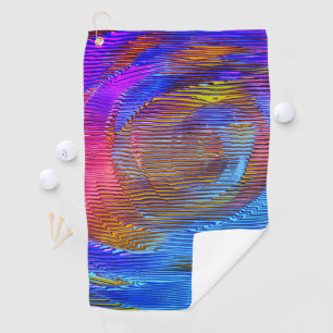 Serviette De Golf Arc-en-ciel en spirale rose avec relief et rayures