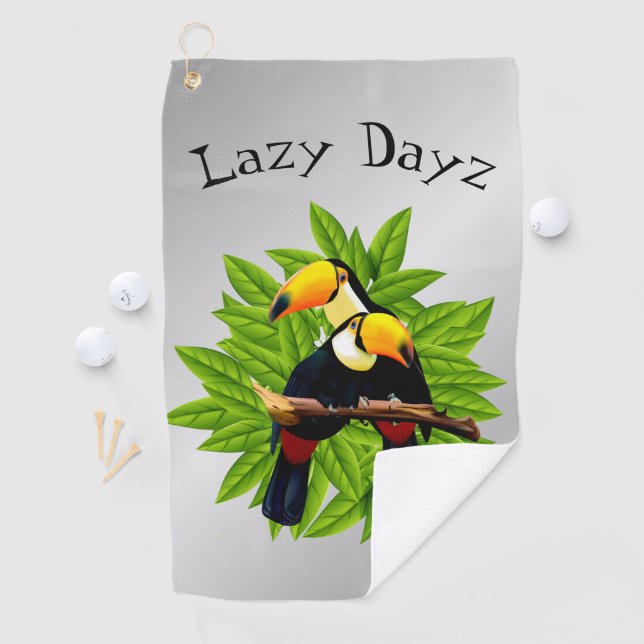 Serviette De Golf Argent Toucan Duo (En situation)
