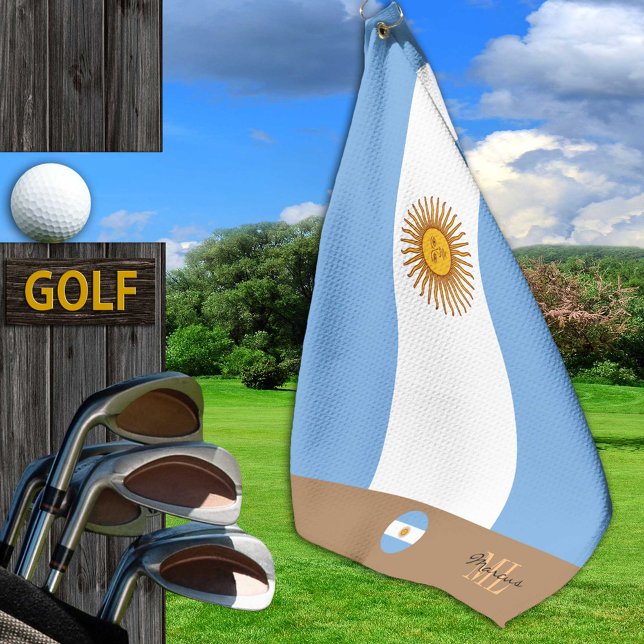 Serviette De Golf Argentine drapeau & Argentine monogrammed Golf /sp (Créateur téléchargé)