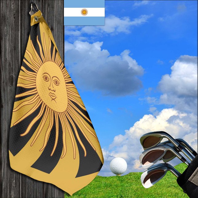 Serviette De Golf Argentine Golden Sun, Sol de Mayo (Créateur téléchargé)