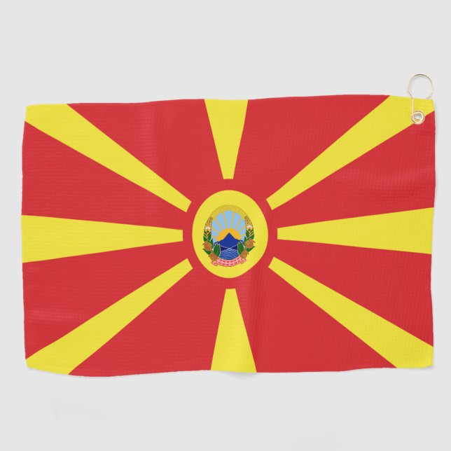 Serviette De Golf Armoiries de la Macédoine du Nord (Horizontal)