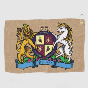 Serviette De Golf Armoiries du lion et de la licorne à vin rampant
