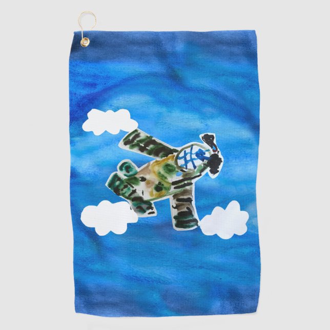 Serviette De Golf Army Jet "Art by Kids" (Devant)