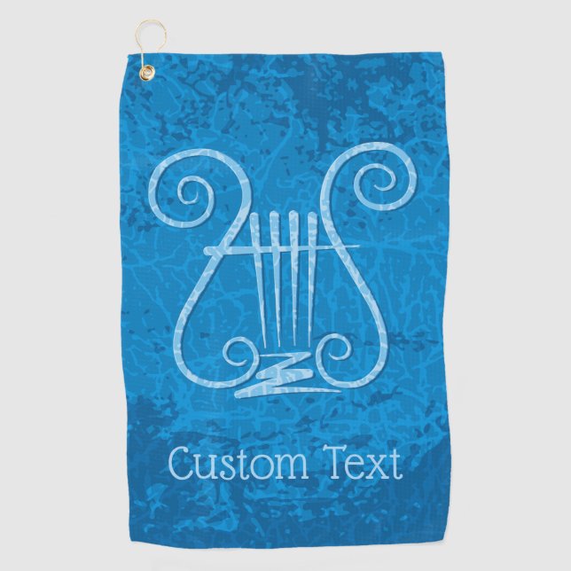 Serviette De Golf Arrière - plan Blue Lyre (Devant)