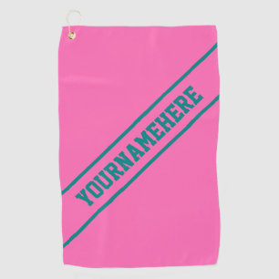 Serviette De Golf Arrière - plan de roses indien et nom fait sur