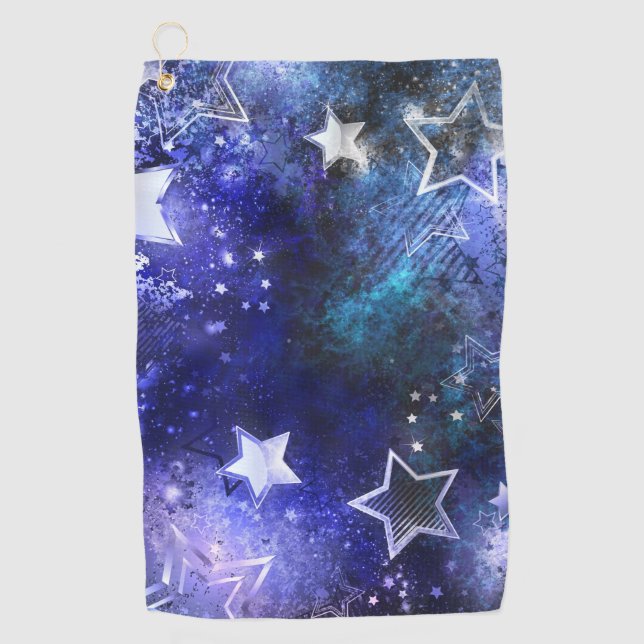 Serviette De Golf Arrière - plan spatial avec étoiles (Devant)