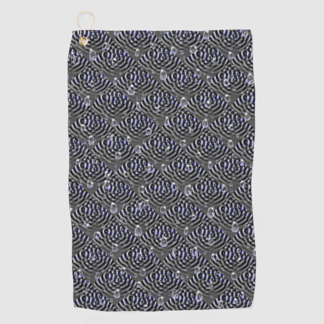 Serviette De Golf Arrosage sur métal gris bleu (Devant)