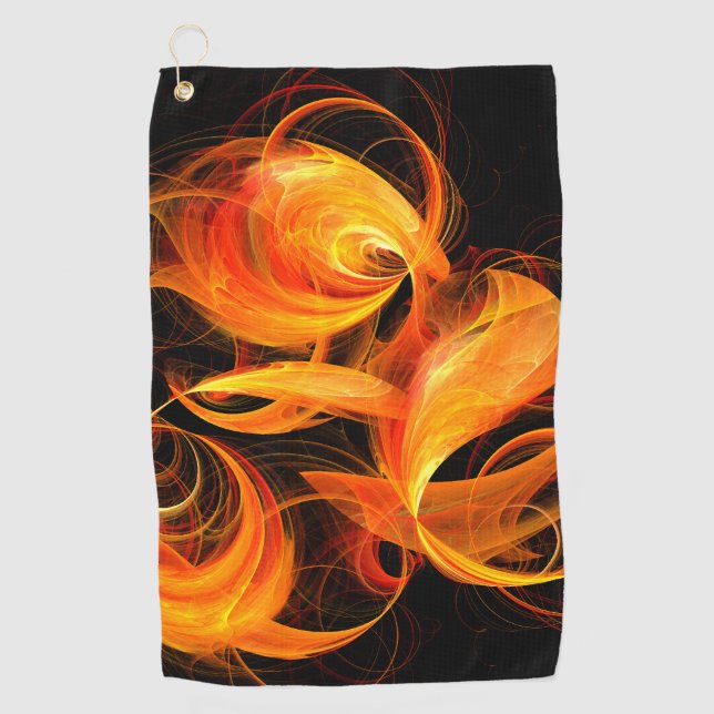 Serviette De Golf Art Abstrait Fireball (Devant)