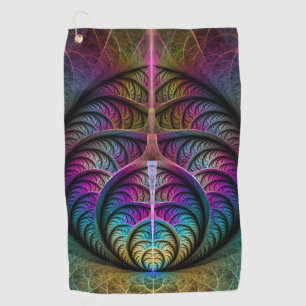 Serviette De Golf Art abstrait fractal coloré et psychédélique