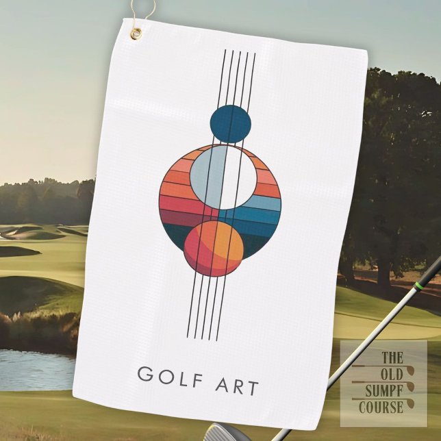 Serviette De Golf Art Bauhaus en cinq lignes et sphères (Créateur téléchargé)