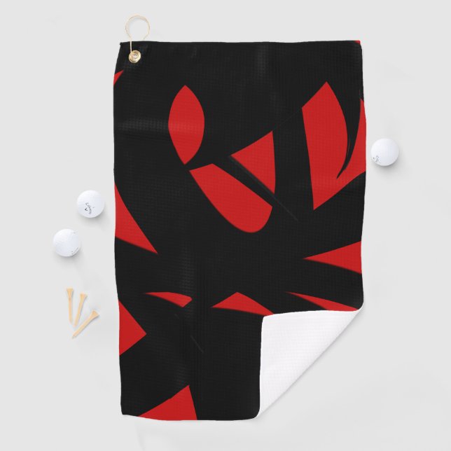 Serviette De Golf Art contemporain Rouge / Noir (En situation)