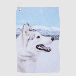 Serviette De Golf Art de chien de peinture de chien de traîneau