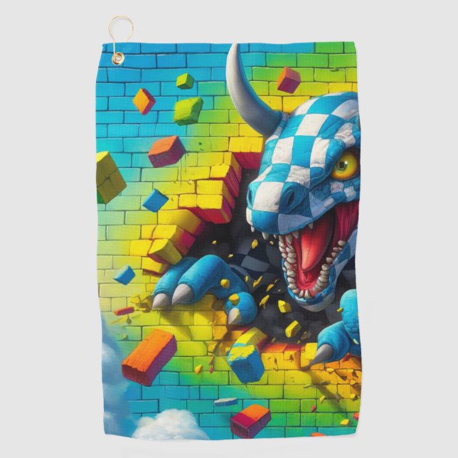 Serviette De Golf Art Dinosaur (Devant)