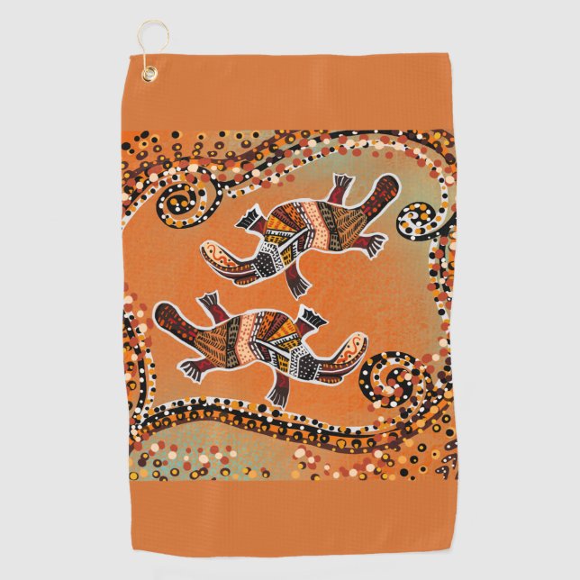 SERVIETTE DE GOLF ART DU PLATYPUS        (Devant)