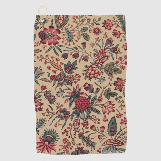 Serviette De Golf Art floral de la tapisserie (Devant)