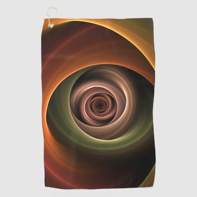 Serviette De Golf Art fractal moderne abstrait en spirale 3D couleur (Devant)