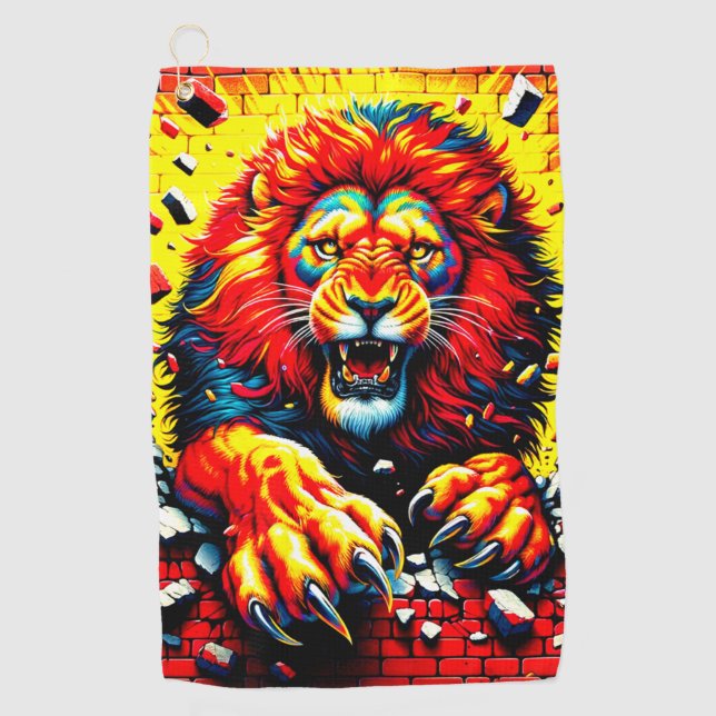 Serviette De Golf Art Lion (Devant)