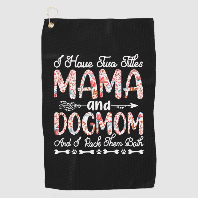 Serviette De Golf Art Mère | Mama Et Chien Maman Anniversaire (Devant)