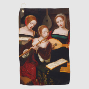 Serviette De Golf Art Renaissance Vintage Trois Musiciennes Féminine