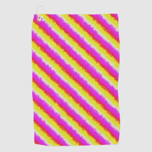 Serviette De Golf Artdeco rose Jaune Artdeco Arc-en-ciel rayures