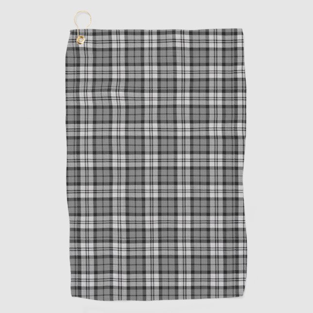 Serviette De Golf Ash Grey Blackwatch Campbell Tartan Plaid (Devant)