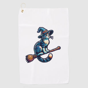 Serviette De Golf Assistant Chat Halloween sorcière Amoureux de les