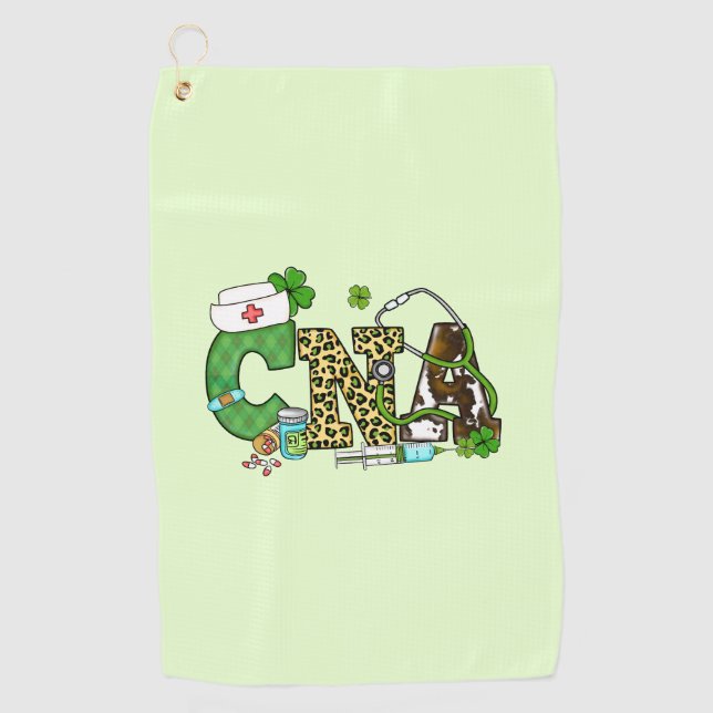 Serviette De Golf Assistant en soins infirmiers certifié St. Patrick (Devant)