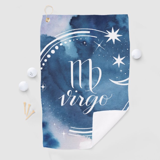 Serviette De Golf Astrologie de l'aquarelle - Virgo (En situation)